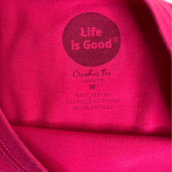 Life Is Good Crusher Tee Livin On A Pair Pink Flip Flop T Shirt Womens Medium - Picture 8 of 12